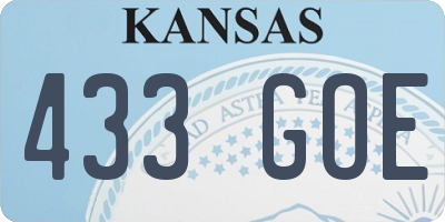 KS license plate 433GOE