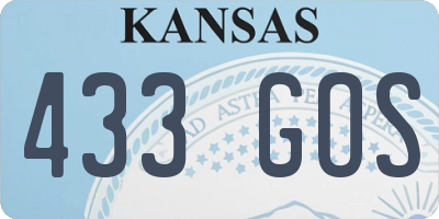 KS license plate 433GOS