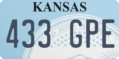 KS license plate 433GPE