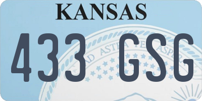 KS license plate 433GSG