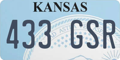 KS license plate 433GSR