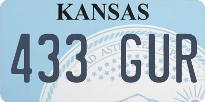 KS license plate 433GUR