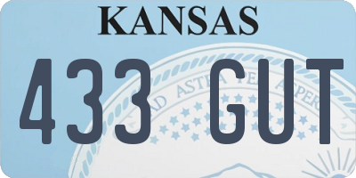 KS license plate 433GUT