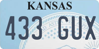 KS license plate 433GUX