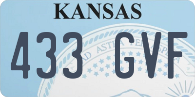 KS license plate 433GVF