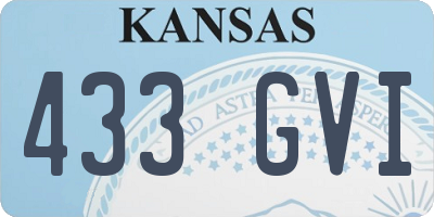 KS license plate 433GVI