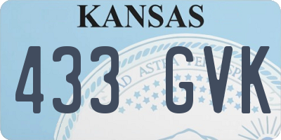 KS license plate 433GVK