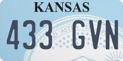 KS license plate 433GVN