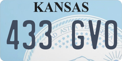 KS license plate 433GVO