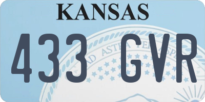 KS license plate 433GVR
