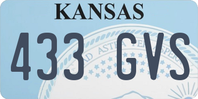 KS license plate 433GVS
