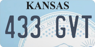 KS license plate 433GVT