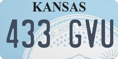 KS license plate 433GVU