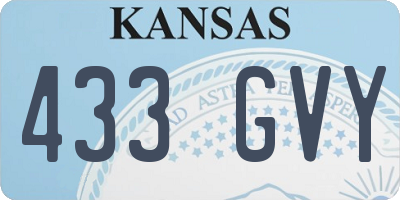 KS license plate 433GVY