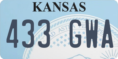 KS license plate 433GWA