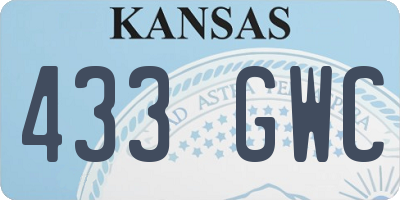 KS license plate 433GWC