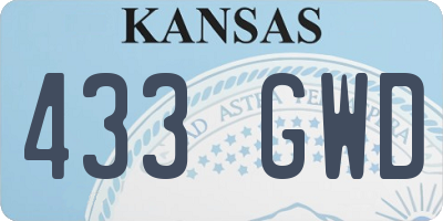 KS license plate 433GWD