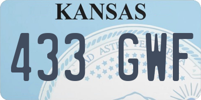 KS license plate 433GWF