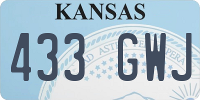 KS license plate 433GWJ