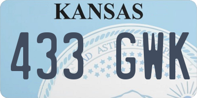 KS license plate 433GWK