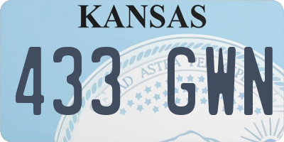 KS license plate 433GWN