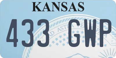KS license plate 433GWP