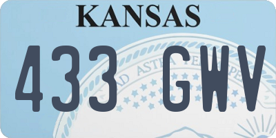 KS license plate 433GWV