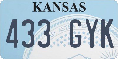 KS license plate 433GYK