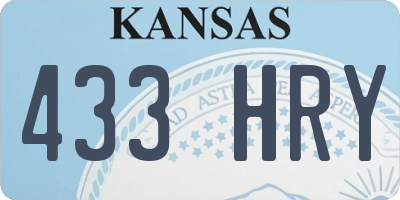 KS license plate 433HRY