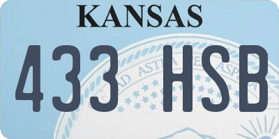 KS license plate 433HSB