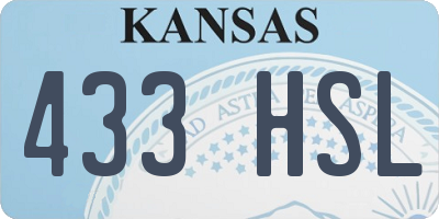 KS license plate 433HSL