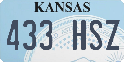 KS license plate 433HSZ