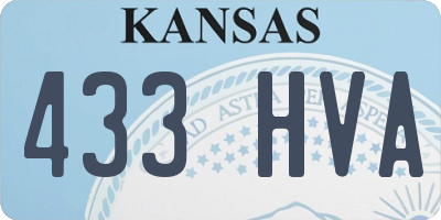 KS license plate 433HVA