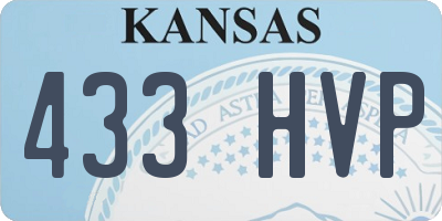 KS license plate 433HVP