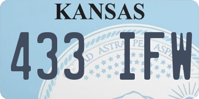 KS license plate 433IFW