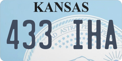 KS license plate 433IHA