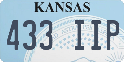 KS license plate 433IIP