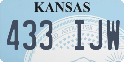 KS license plate 433IJW