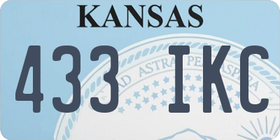 KS license plate 433IKC