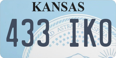 KS license plate 433IKO