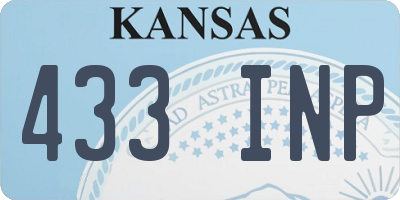 KS license plate 433INP