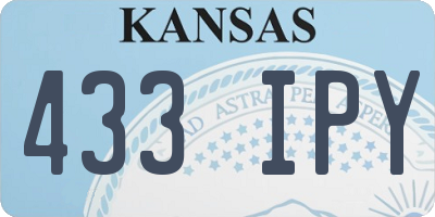 KS license plate 433IPY