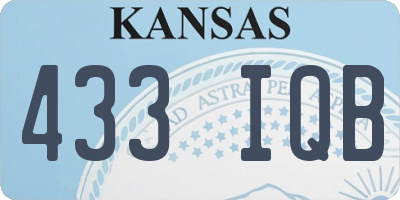 KS license plate 433IQB