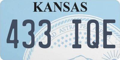 KS license plate 433IQE