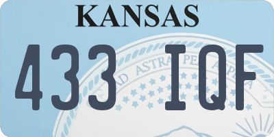 KS license plate 433IQF
