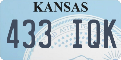 KS license plate 433IQK
