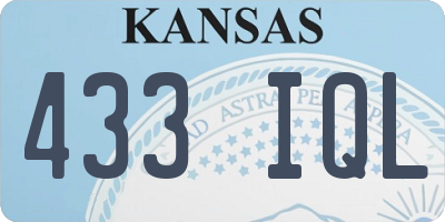 KS license plate 433IQL