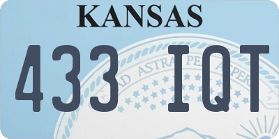 KS license plate 433IQT