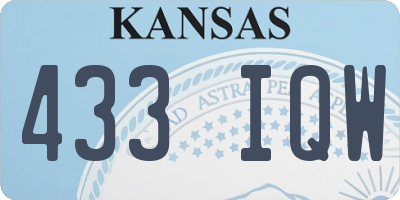 KS license plate 433IQW