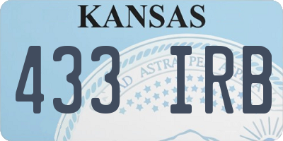 KS license plate 433IRB